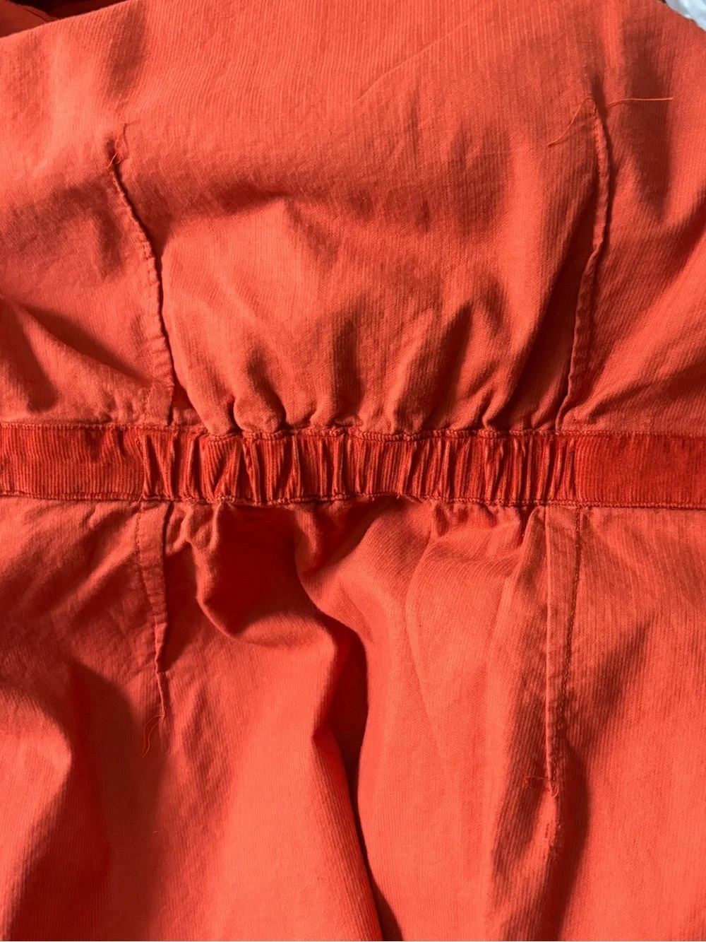 J.Crew Ruffle Collar Corduroy Shirt Dress Orange Size 8 Cotton